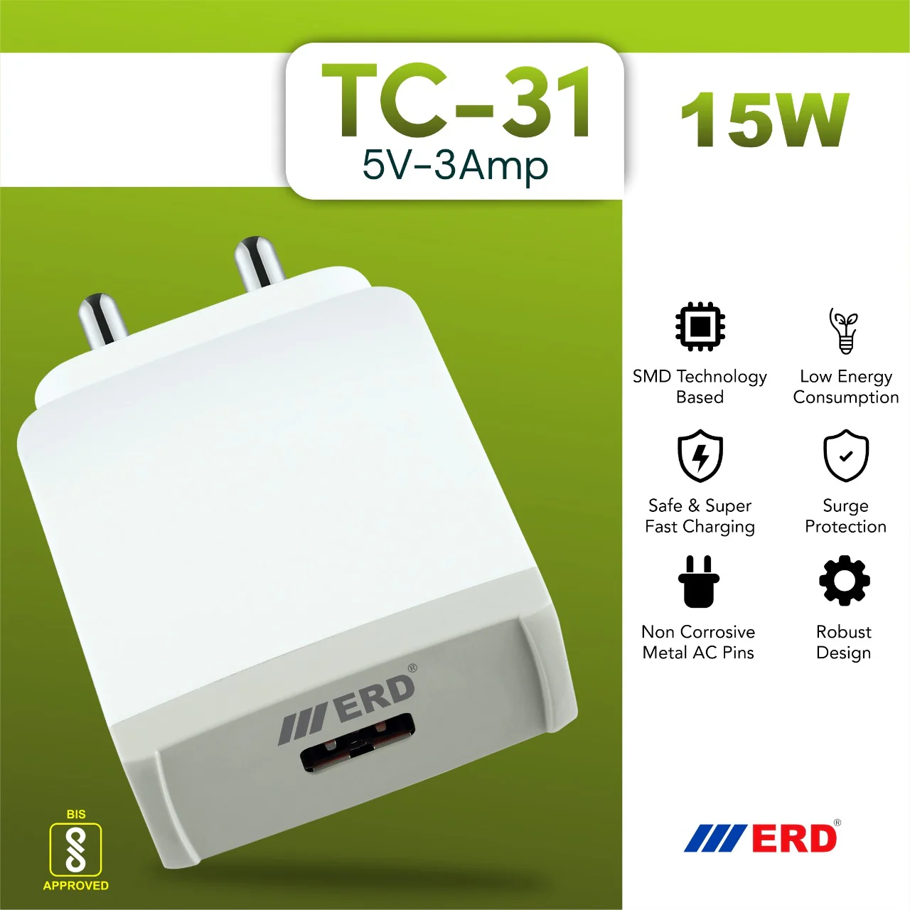 ERD TC-204/TC -31 3A/15W Dock Charger