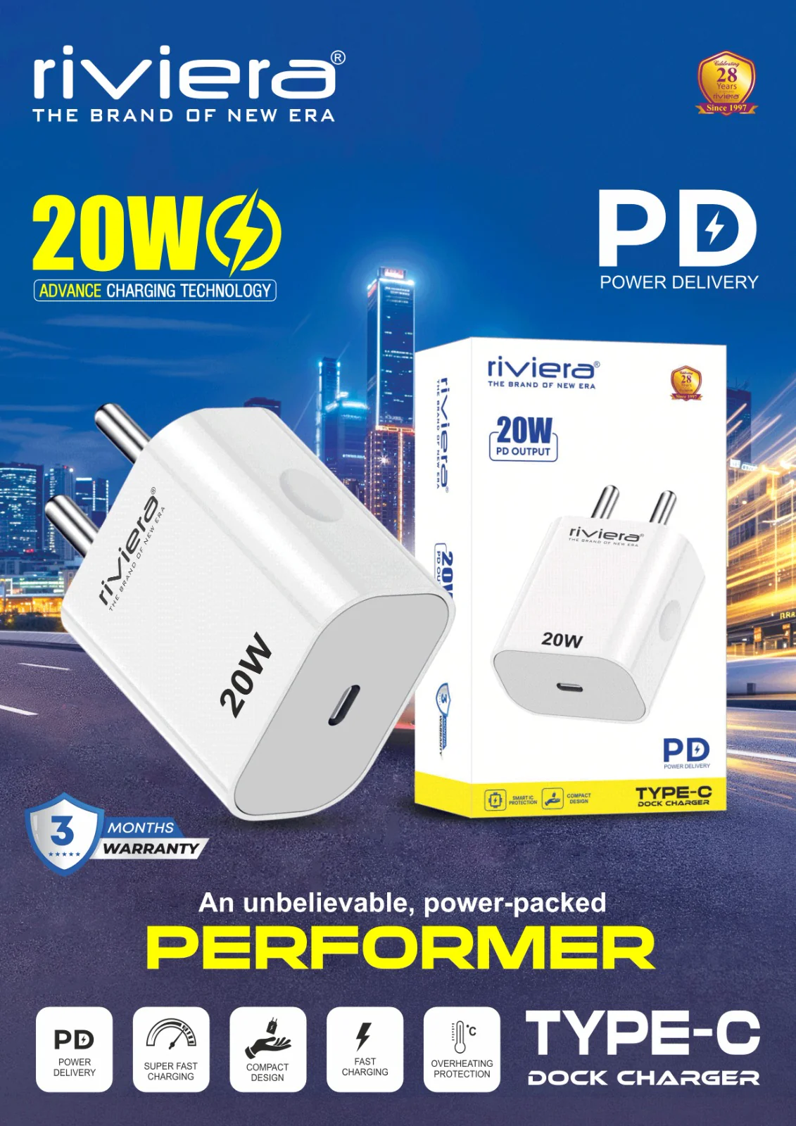 Riviera 20W TYPE-C dock PD charger