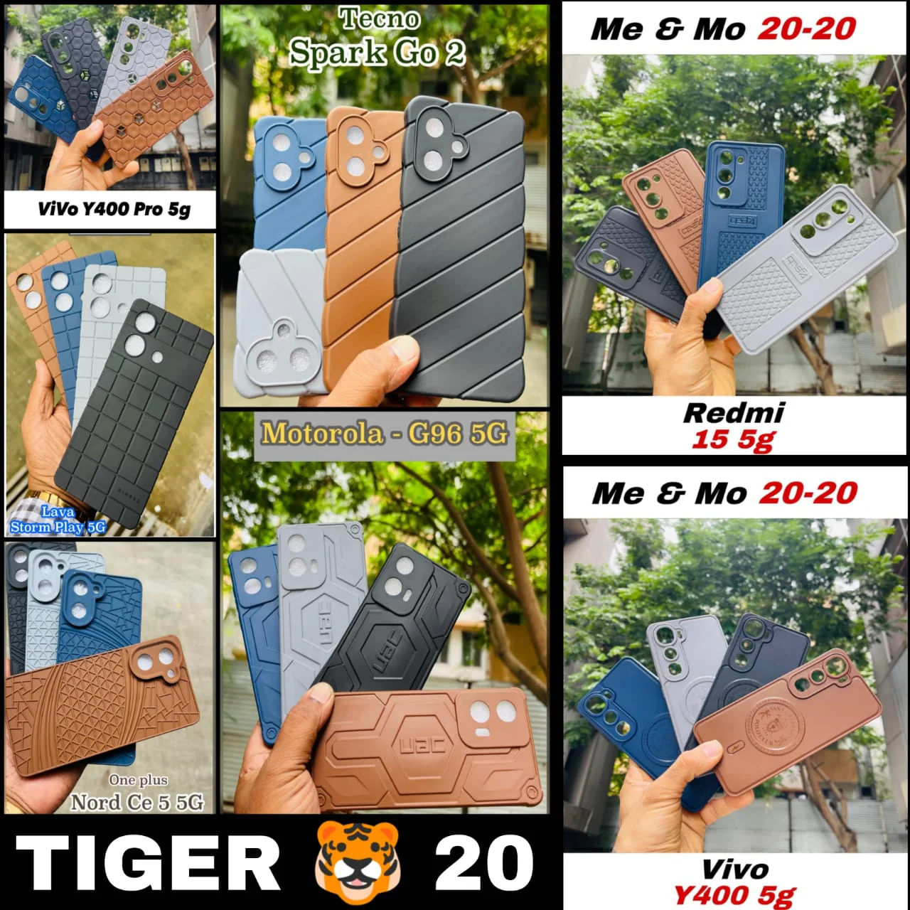 TIGER 20 CASE COVER FULL MODEL RANGE Vivo/Sam/ Realme